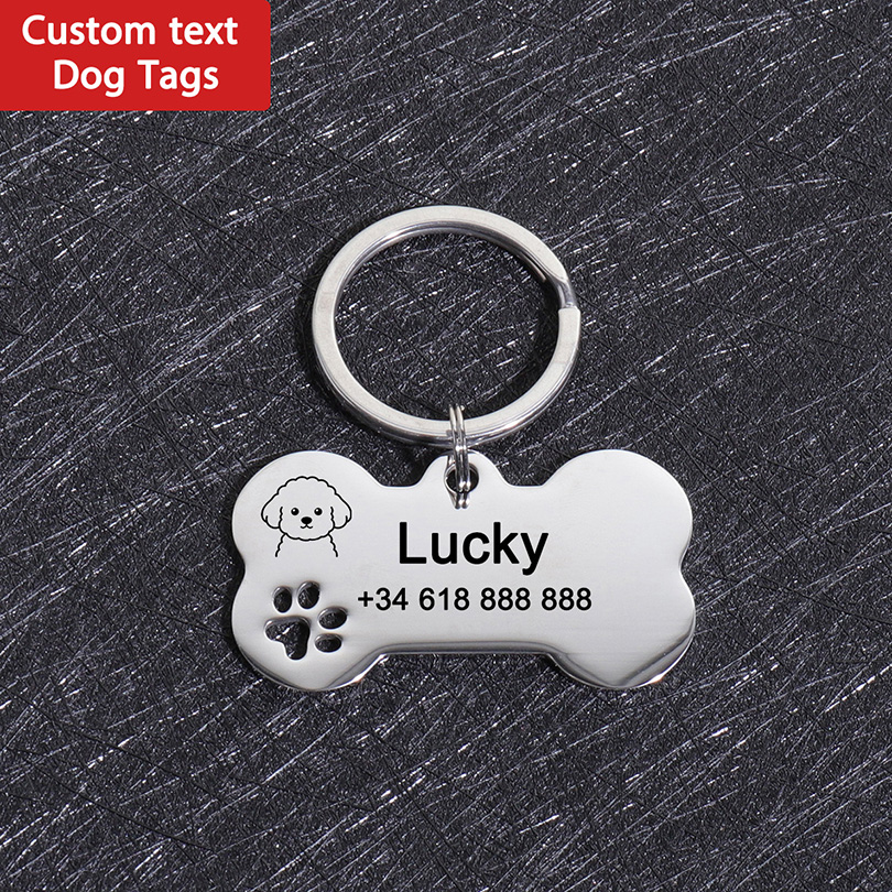 Pet Portrait Custom - Aangepaste naam hondenlabels Gepersonaliseerde tekst Honden-ID-tag