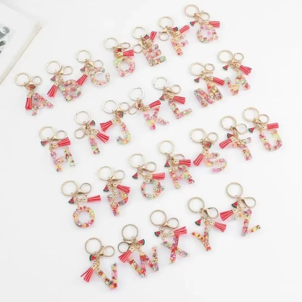 Monogram Keychain Leather - Gepersonaliseerde A-Z sleutelhanger gesp kettingen Y2k