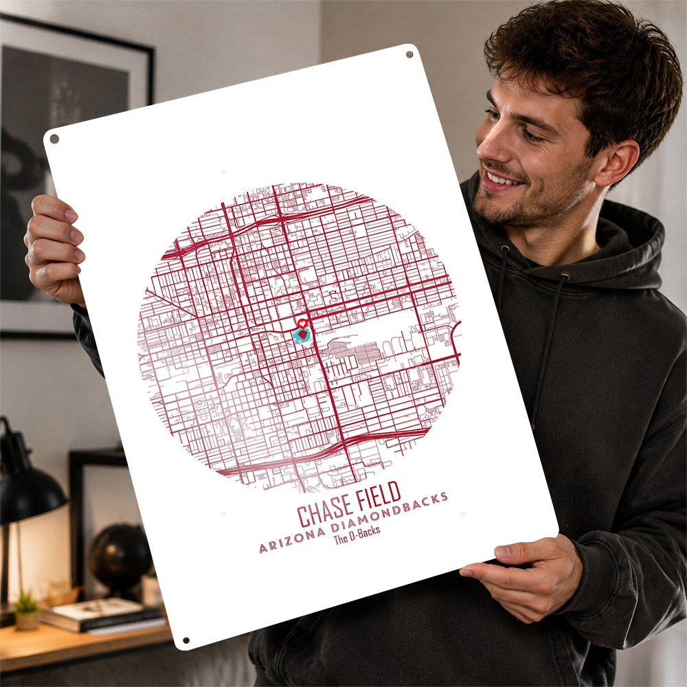 Custom Map Poster - Chase Field Stadion Kaart Metalen Poster