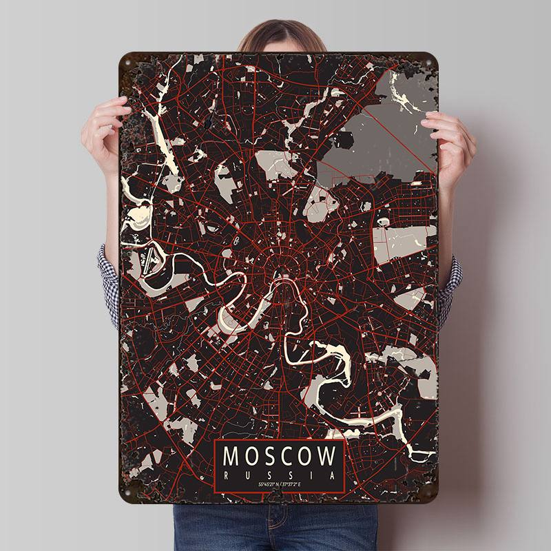 Moskou stad kaart vector metal - Custom Map Poster recensie en prijs