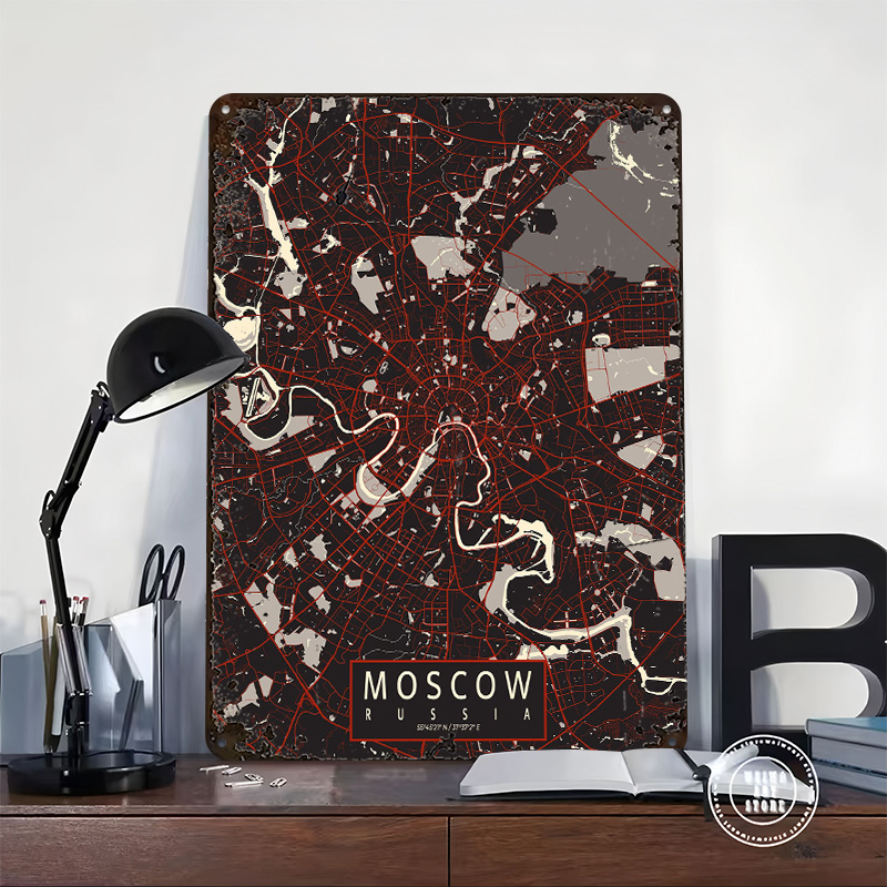 Moskou stad kaart vector metal - Custom Map Poster recensie en prijs