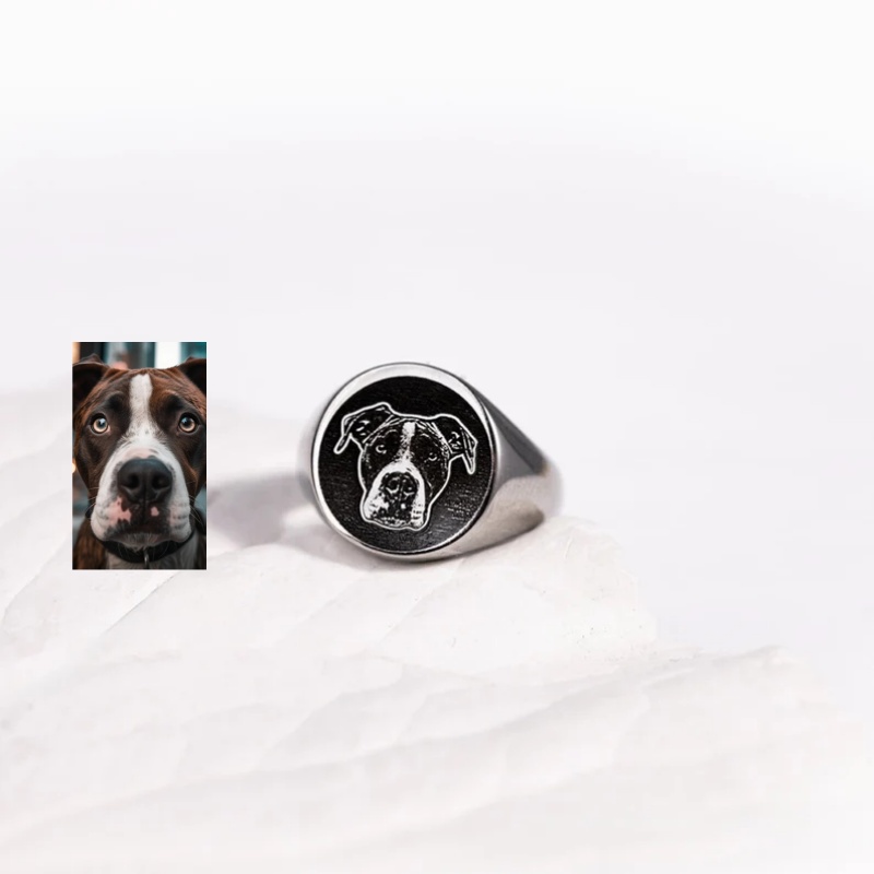 Aangepaste gegraveerde fotozeg - Initial Ring Custom recensie en prijs