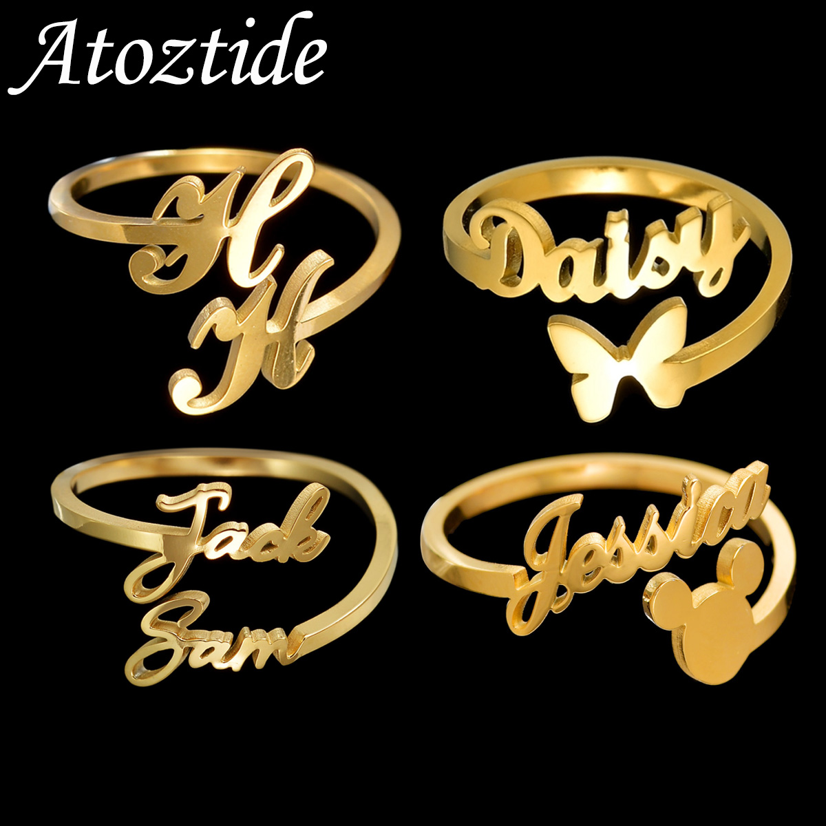 Atoztide Gepersonaliseerde Aan - Initial Ring Custom recensie en prijs