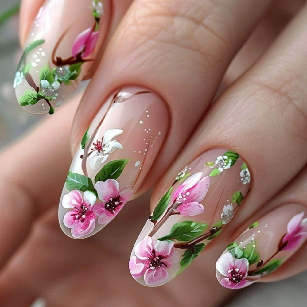 Korte Amandel Druk op Nagels 3 - Pressed Flower Art recensie en prijs
