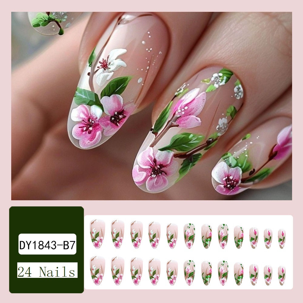 Korte Amandel Druk op Nagels 3 - Pressed Flower Art recensie en prijs