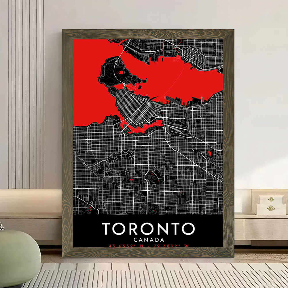 Toronto Dark Map Canvas Wall A - Custom Map Poster recensie en prijs
