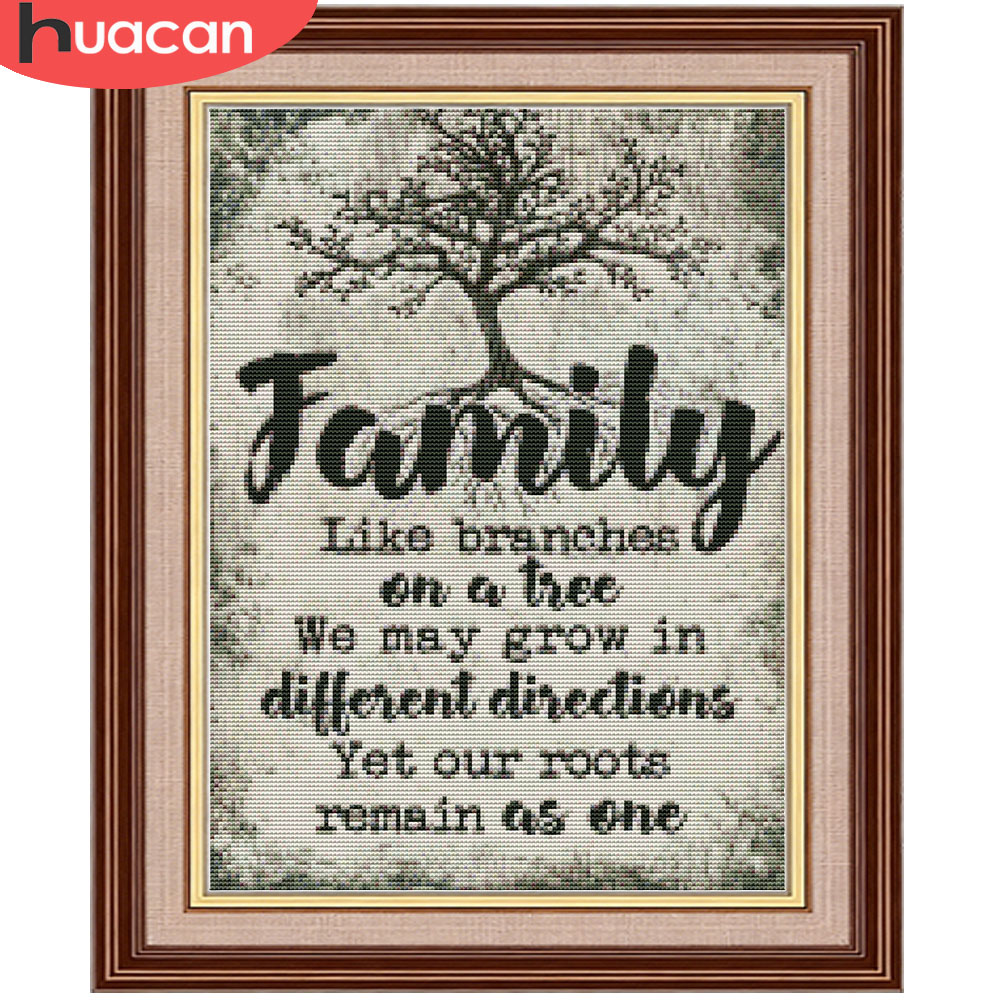 HUACAN 11CT Cross Stitch Compl - Family Tree Print recensie en prijs