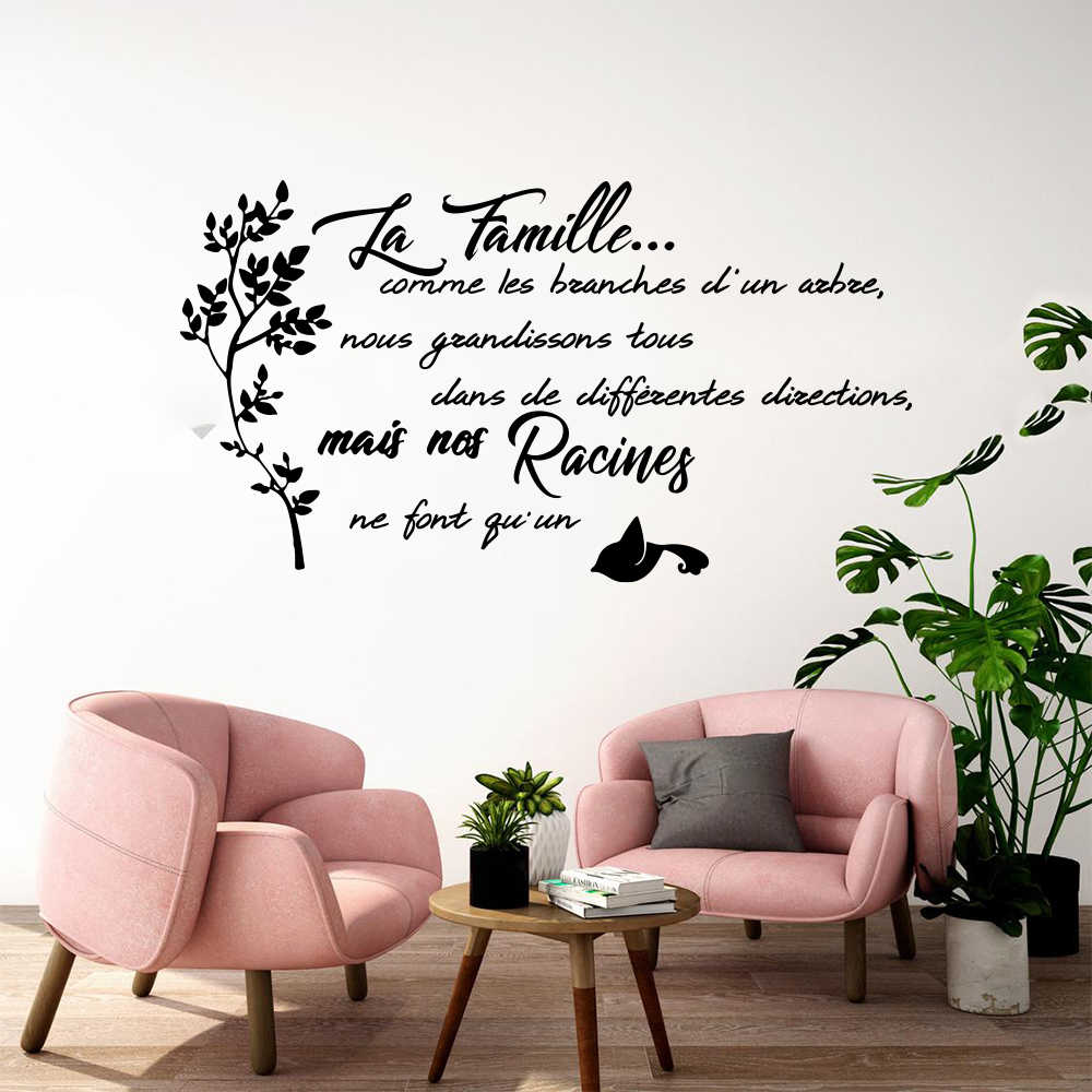 Franse Familie Citaat Boom Vog - Family Tree Print recensie en prijs