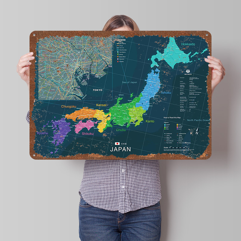 Kaart van Japan en Tokio Poste - Custom Map Poster recensie en prijs