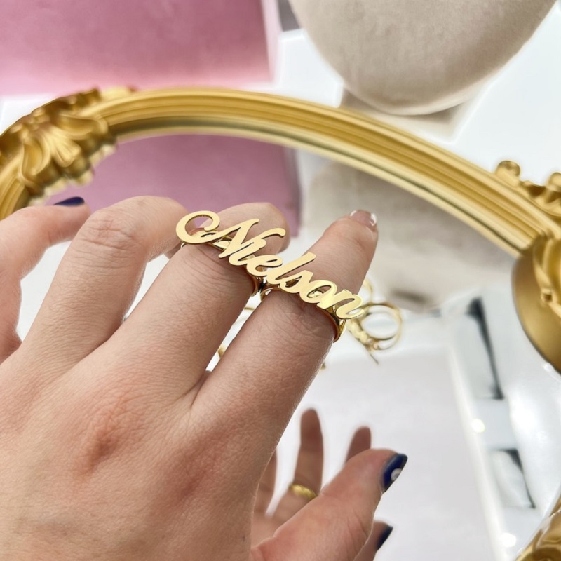 Aanpasbare roestvrijstalen twe - Initial Ring Custom recensie en prijs